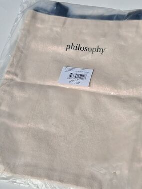 Philosophy Cream Canvas Tote with Logo